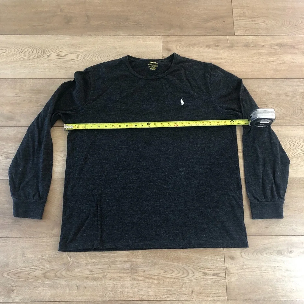 Polo Ralph Lauren‎ Long Sleeve T-Shirt Men's XL Charcoal Grey Preppy Old Money
